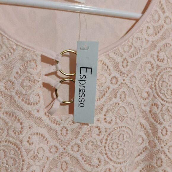 Espresso Soft Pink Lace Mini Dress - Picture 3 of 12